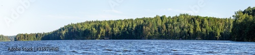 Panorama of Lake Pitkäjärvi in Finnish Nuuksio national park