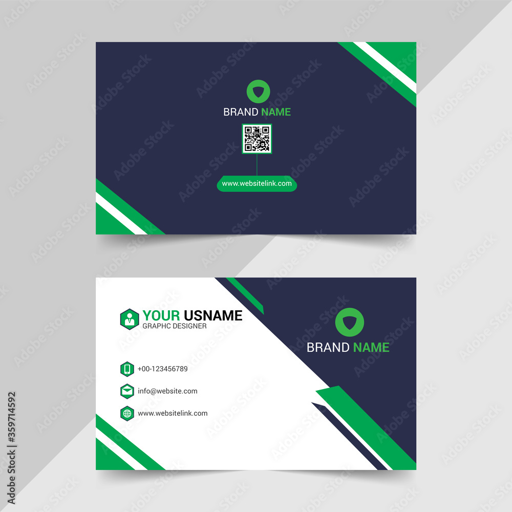 Green modern business card print templates. Personal visiting card Vector illustration. Green modern business card print templates. Personal visiting card Vector illustration.