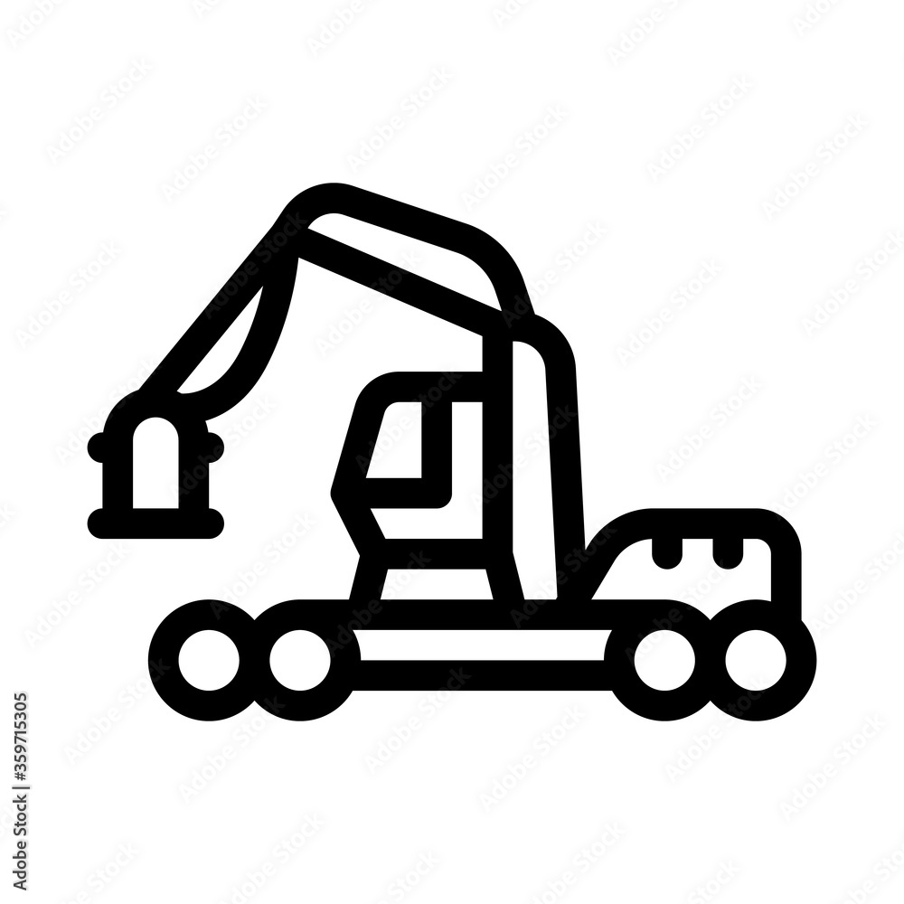 logging industry machine icon vector. logging industry machine sign. isolated contour symbol illustration