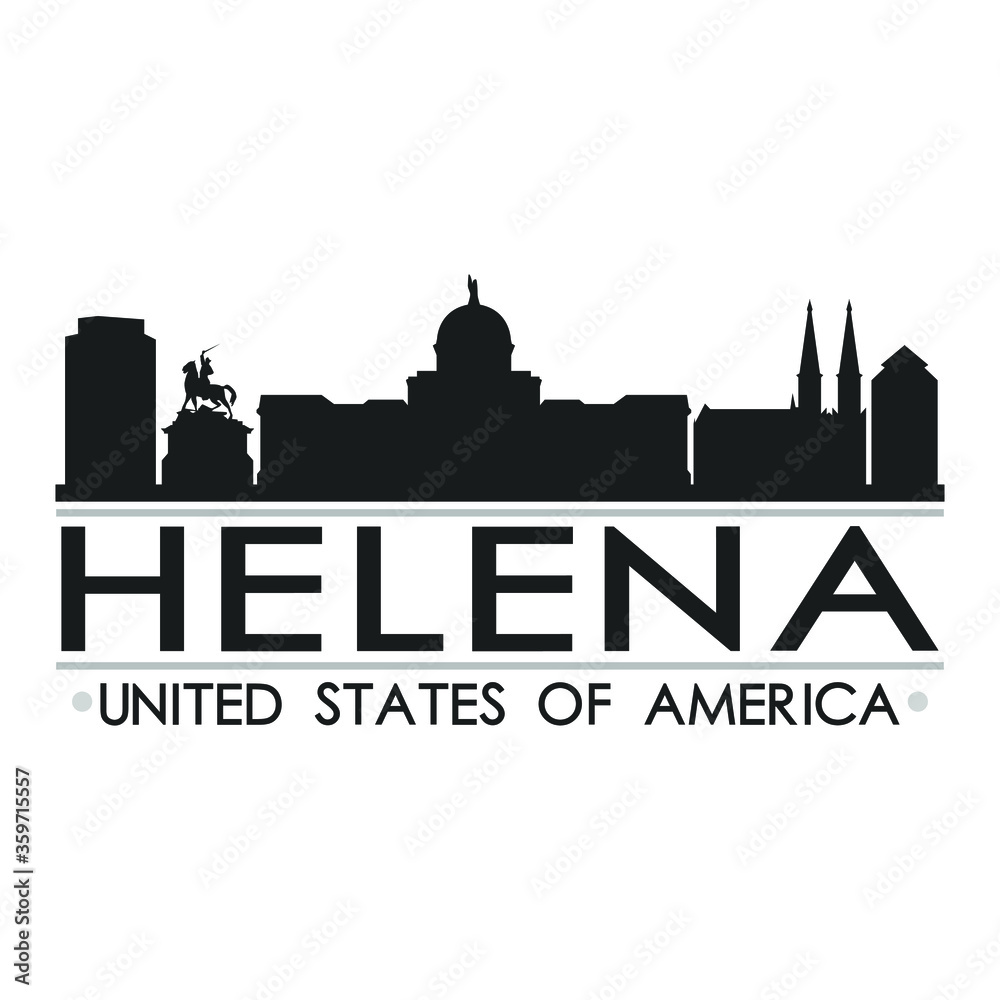 Helena Skyline Silhouette Design City Vector Art Famous Buildings