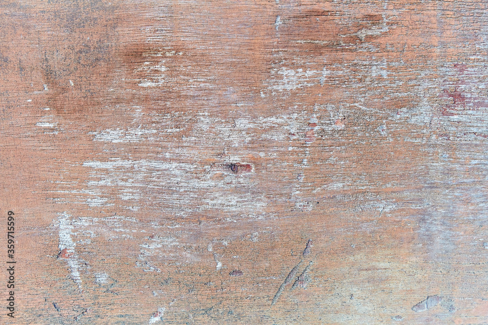 gold, brown and green old Board with cracks from old paint, vintage grunge style with cracked surface background for your text, decoration or advertising template, retro art