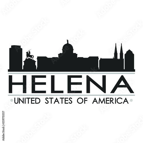 Helena Skyline Silhouette Design City Vector Art Famous Buildings photo