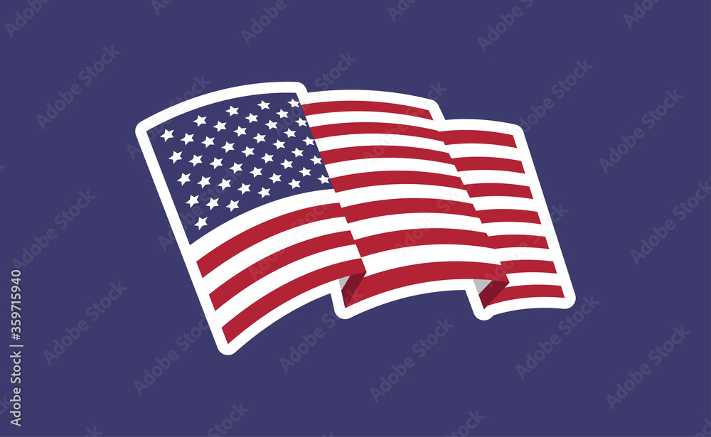 USA flag, national emblem of the United States of America. Vector design. Independence day patriotic symbol. USA flag, national emblem of the United States of America. Vector design. Independence day patriotic symbol.