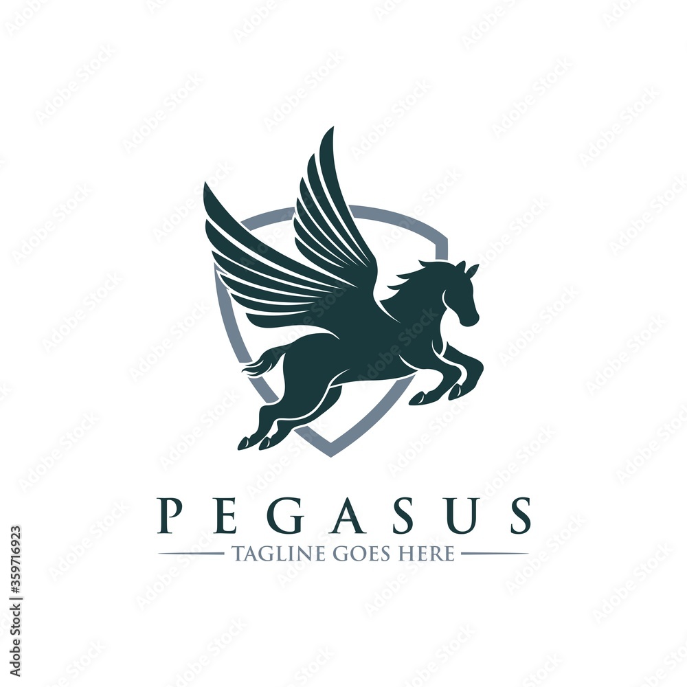 Fototapeta premium Horse Pegasus Logo Design Template