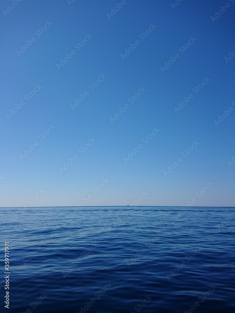 Mediterranean sea clear horizon view