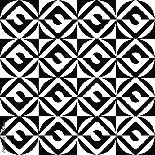 Repeating geometric abstraction. Seamless geometric pattern. Black and white abstract pattern