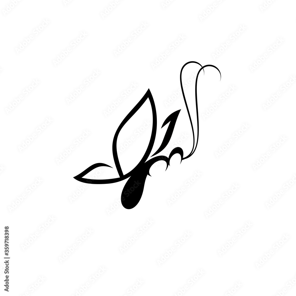 Graphic icon of butterfly, Butterfly tattoo isolated on white background, Graphic icon of butterfly, Butterfly tattoo isolated on white background,