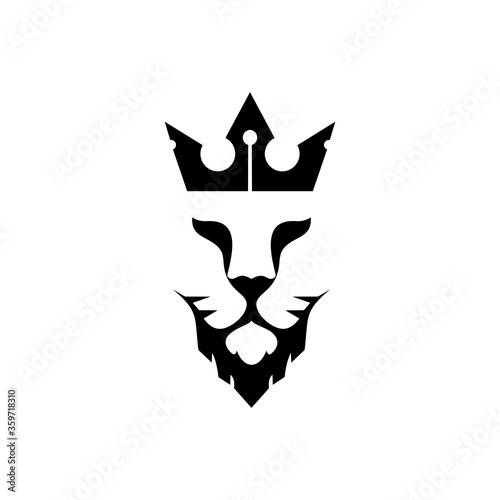 Lion King Logo / Lion head and crown vector. Elements for brand identity,