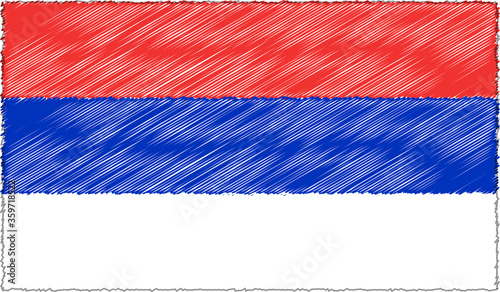 Vector Illustration of Sketch Style Republika Srpska Flag