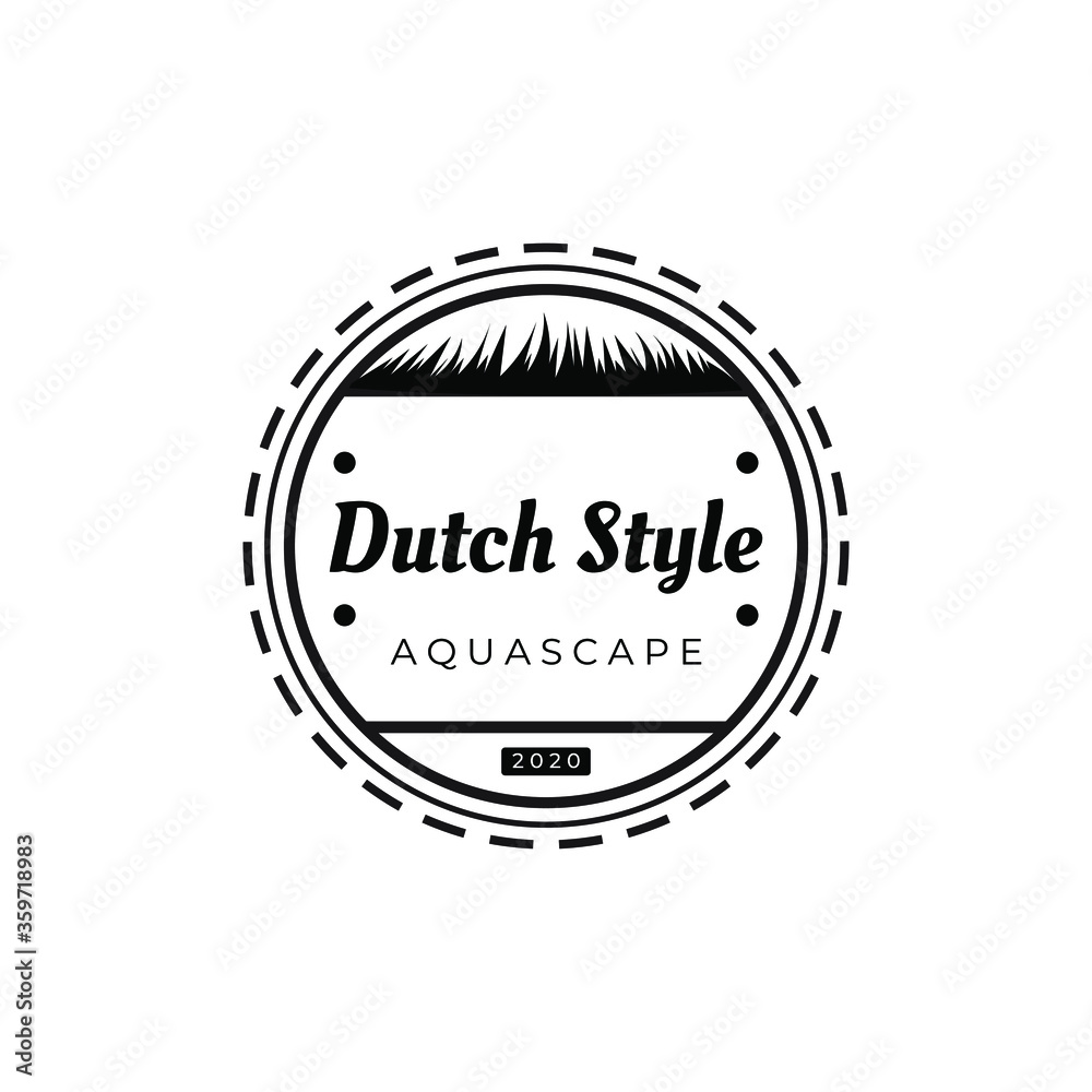 Obraz premium Dutch style logo. Retro badge aquatic planting logo vector design