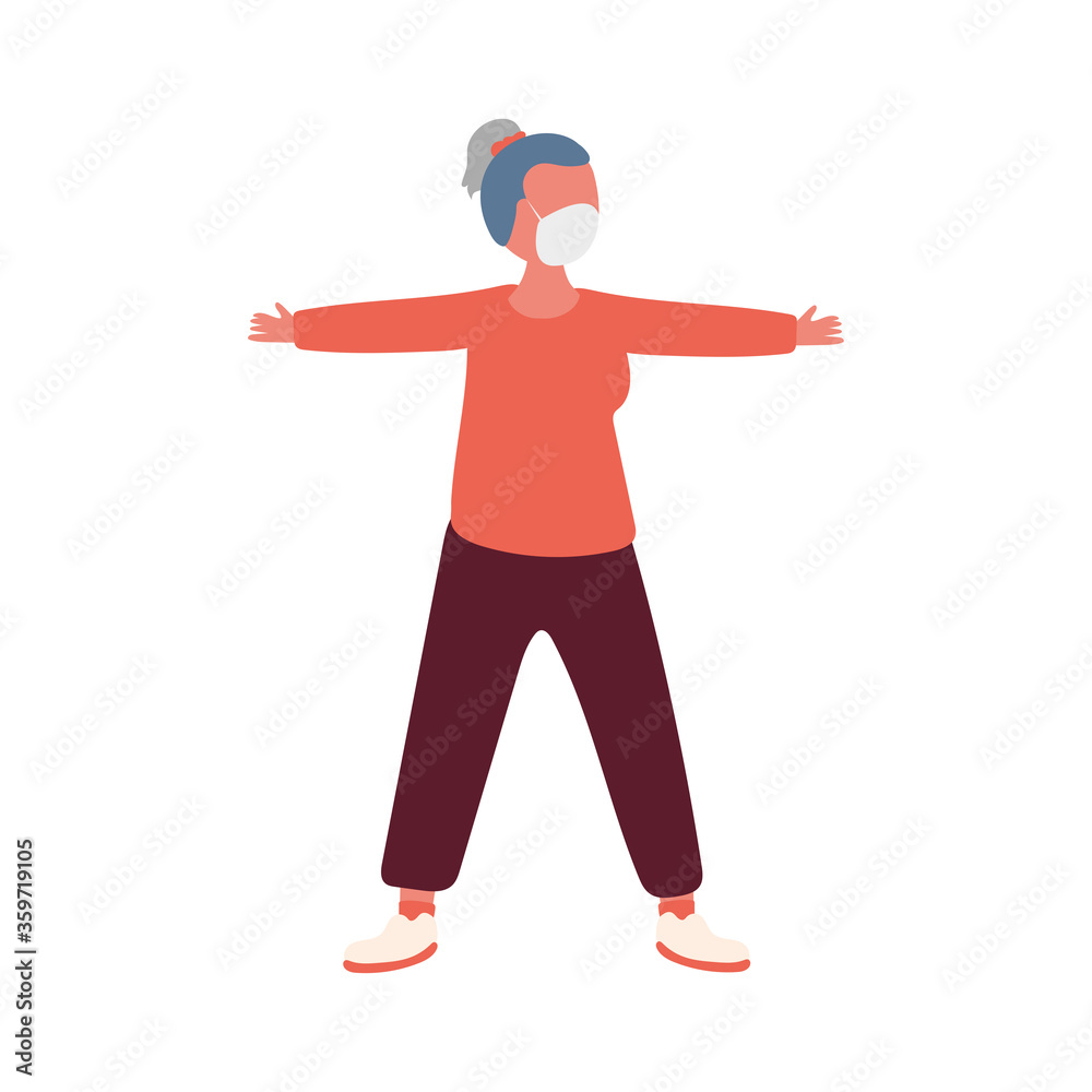 Woman with medical mask vector design Woman with medical mask vector design