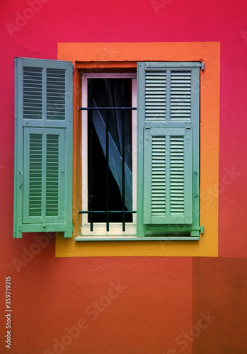 Old window with shutters
