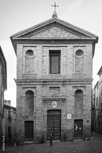 the facade of the church of Grottammare, a small village near San Bendetto del Tronto photo