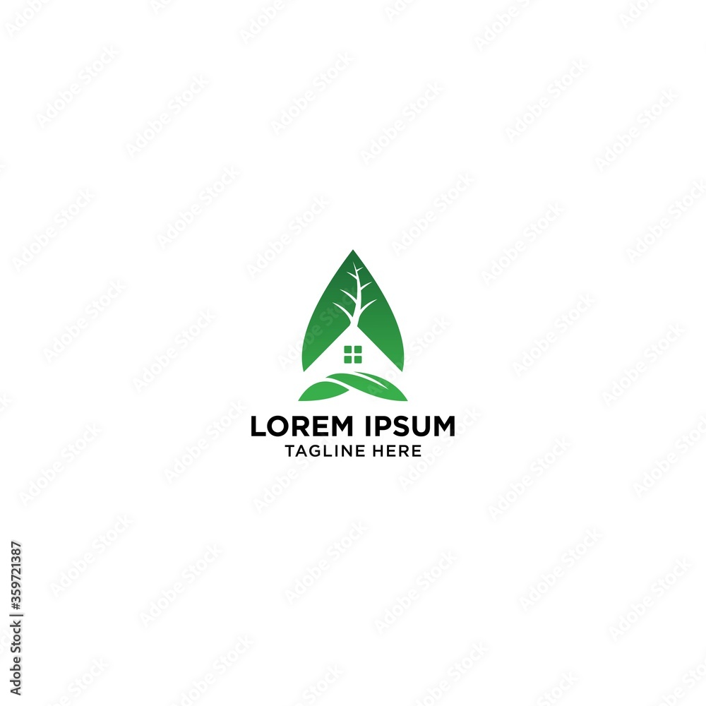 Building home nature logo design template Building home nature logo design template