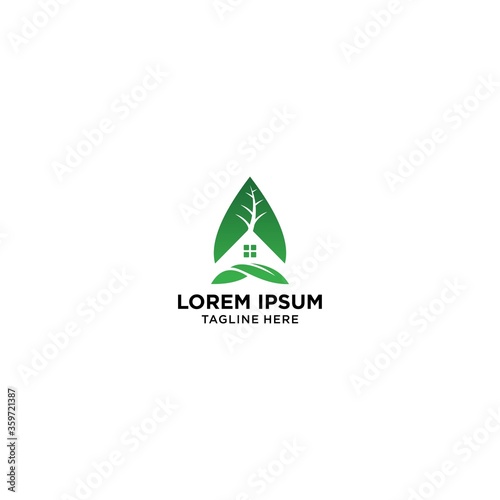 Building home nature logo design template