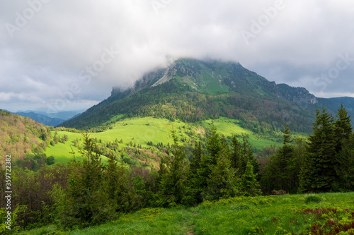 Velky Rozsutec peak in Mala Fatra during fresh summer  rocky summit almost like in Dolomites