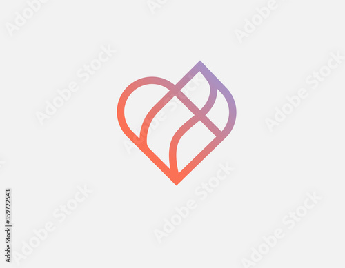 Creative gradient logo icon linear image heart pattern