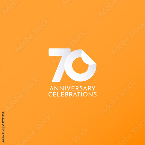 70 Years Anniversary Celebration Vector Logo Icon Template Design Illustration