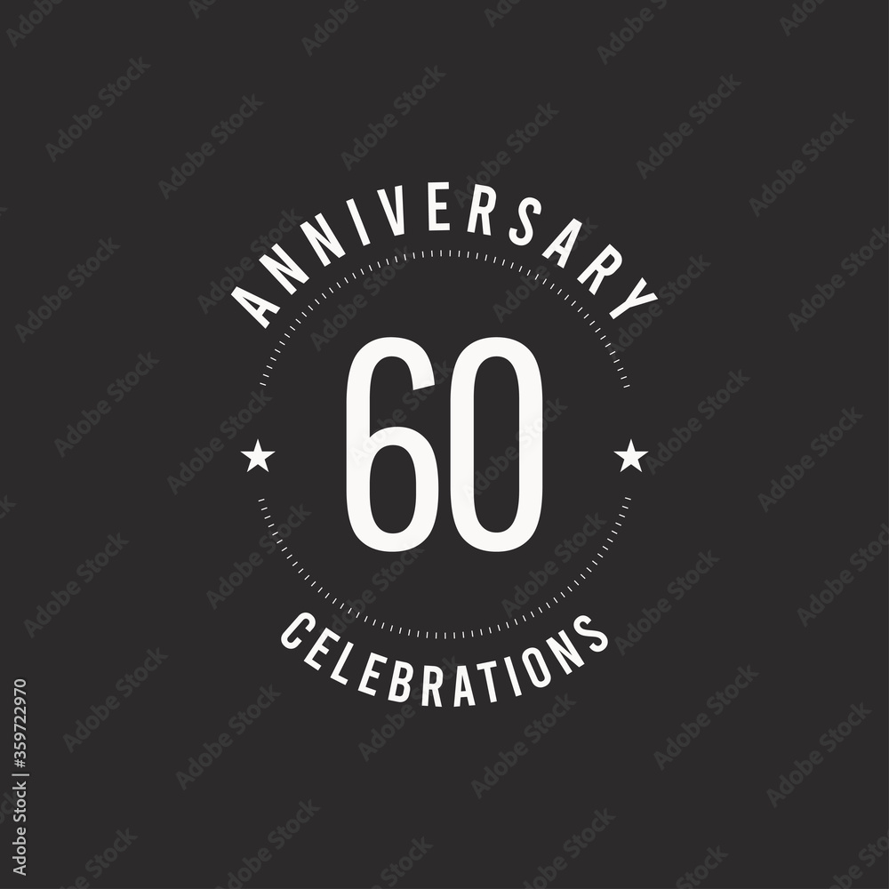 60 Years Anniversary Celebration Vector Logo Icon Template Design Illustration