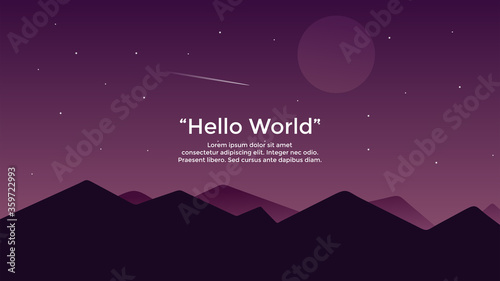 Premium vector banners with polygonal landscape illustration background