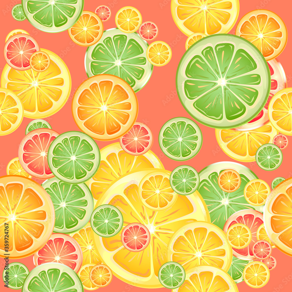 citrus seamless pattern