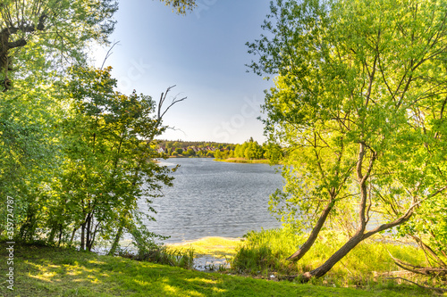 Fototapeta Naklejka Na Ścianę i Meble -  Lake Dlugie in Olsztyn, Poland.