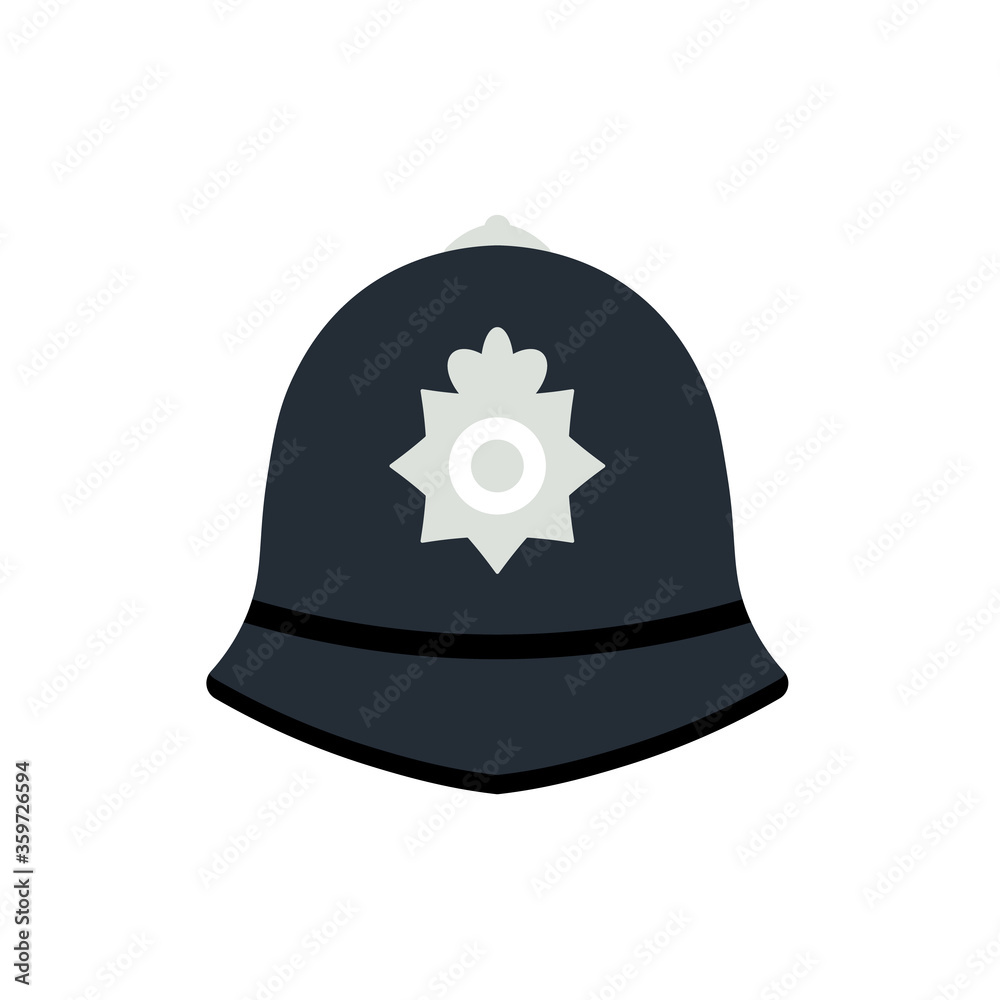 UK policeman officer hat icon. Clipart image isolated on white ...