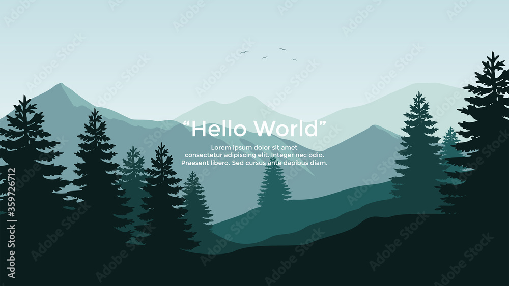 Premium vector banners with polygonal landscape illustration background - obrazy, fototapety, plakaty 