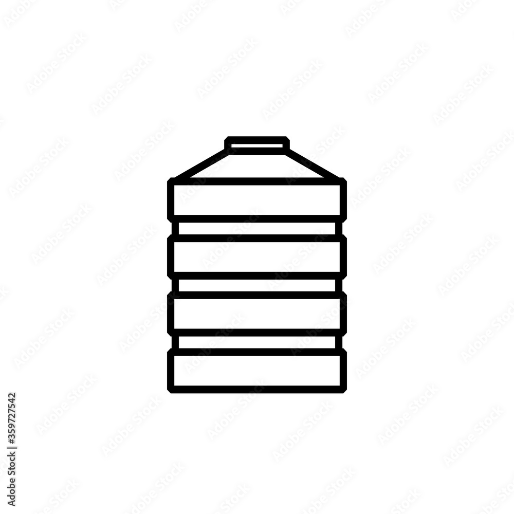 Water storage tank outline icon. Clipart image isolated on white ...