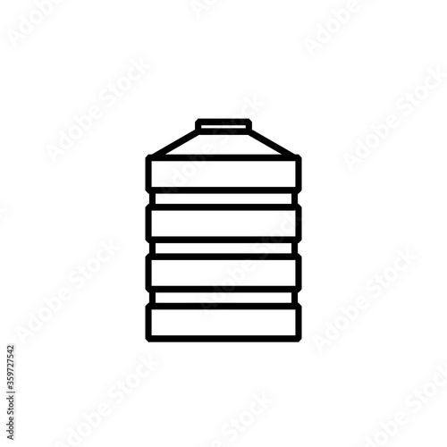 Water storage tank outline icon. Clipart image isolated on white background