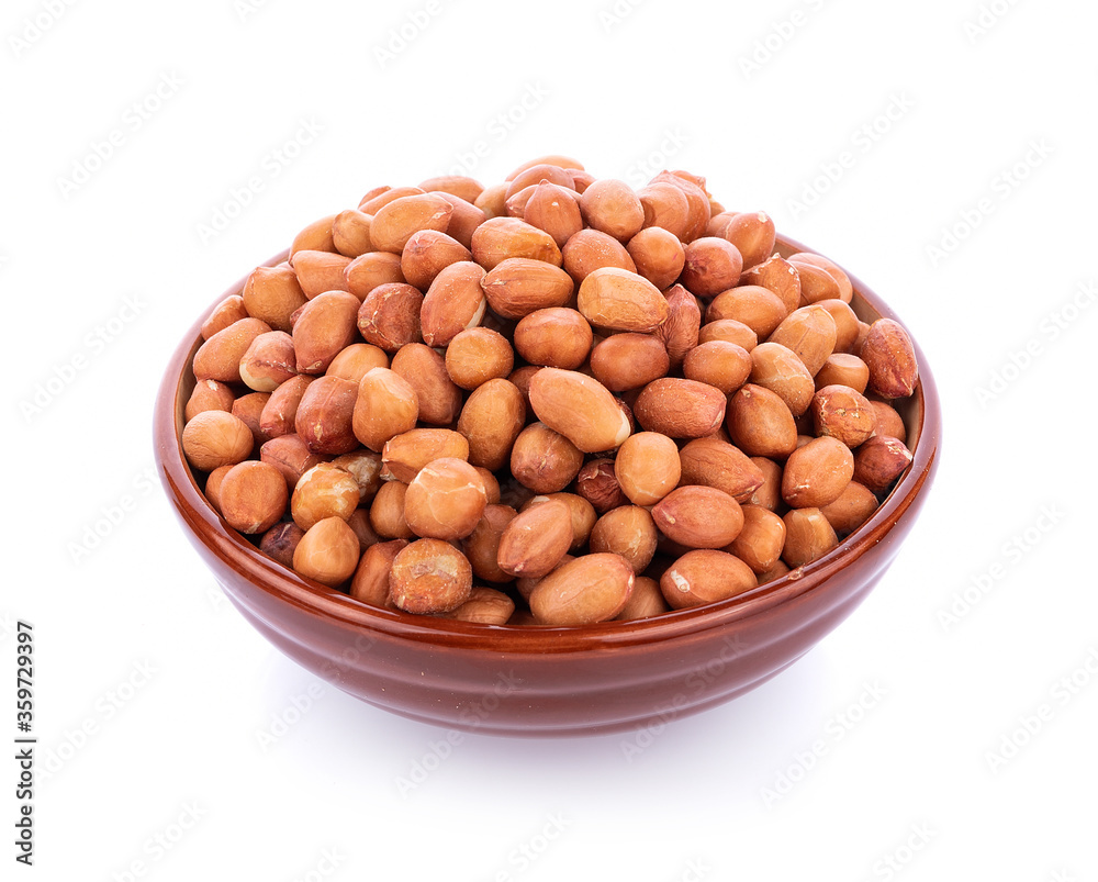 peanuts in bowl isolated on the white background peanuts in bowl isolated on the white background