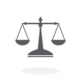 Justice Scales Icon Symbol Sign Weighing Scales Vector Illustration Silhouette