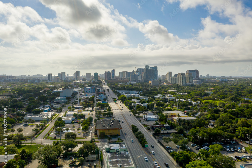 Aerial photo Downtown Fort Lauderdale Florida seen from west Broward Boulevard