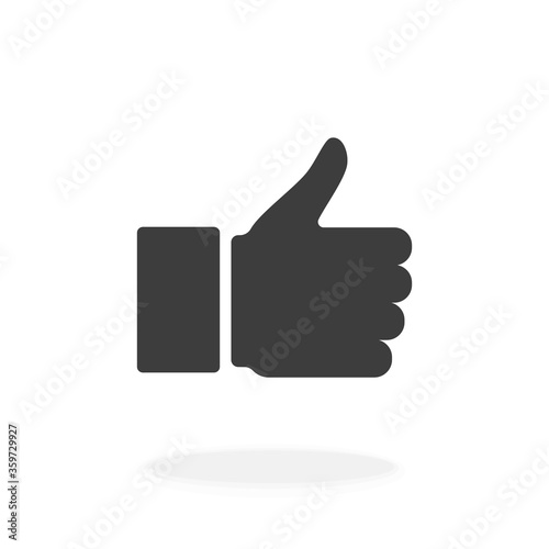 Thumbs Up Like Symbol Sign Simple Vector Illustration Silhouette Black