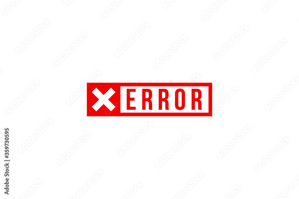 error red sign or label vector illustration in flat style design.Isolated on background. error red sign or label vector illustration in flat style design.Isolated on background.