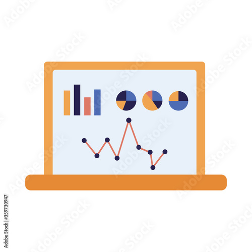 Isolated infographic on laptop vector design