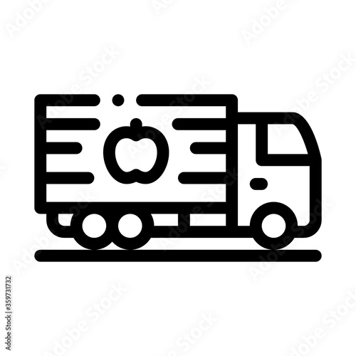 fruit delivering cargo icon vector. fruit delivering cargo sign. isolated contour symbol illustration