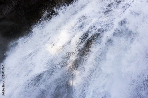 Detail of the famous Kriml waterfall in Austria with short exposure time