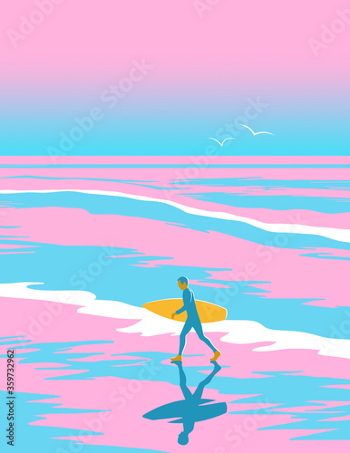 Surfing - a water sport in the ocean