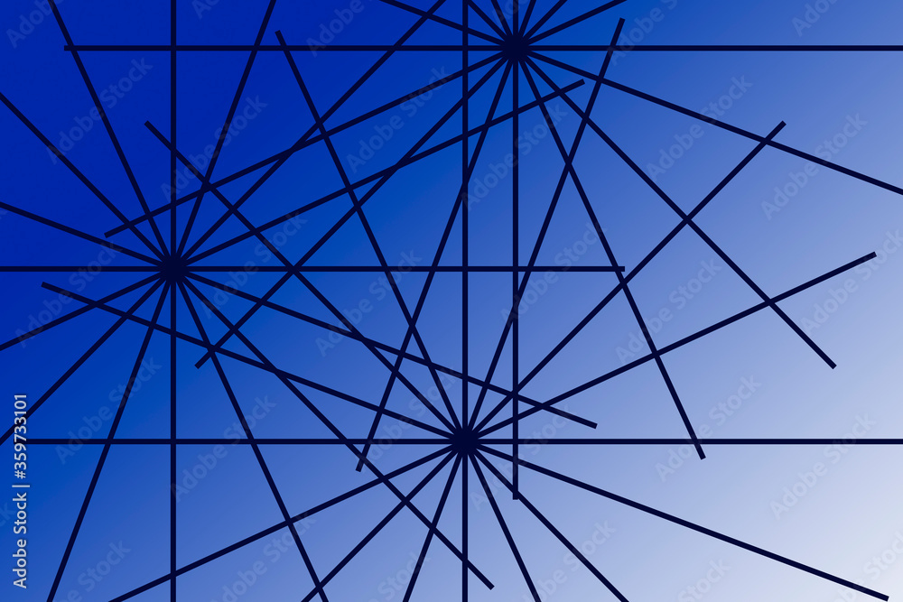 Obraz premium Blue illustration with cobweb