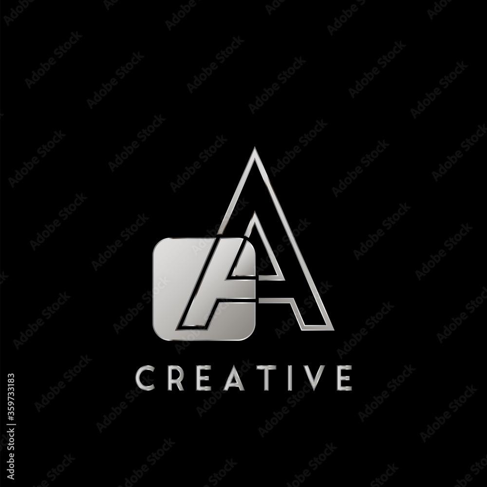 Overlap Outline Logo Letter A Technology with Rounded Square Shape Vector Design. Overlap Outline Logo Letter A Technology with Rounded Square Shape Vector Design.