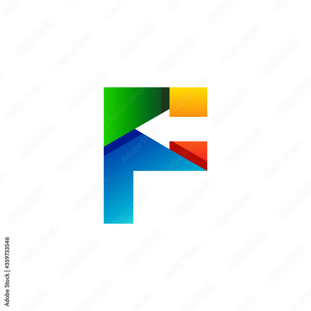 letter F and arrow with gradient style for your business letter F and arrow with gradient style for your business