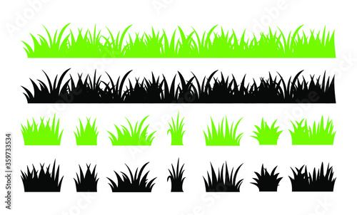 Vector green grass illustration  natural  organic  bio  eco label and shape on white background.