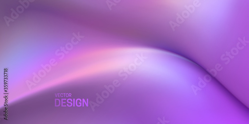 Soft purple viscous substance. Abstract colorful liquid background. Vector 3d illustration. Fluid dynamic texture. Minimalist cover template. Decoration element for poster or landing page