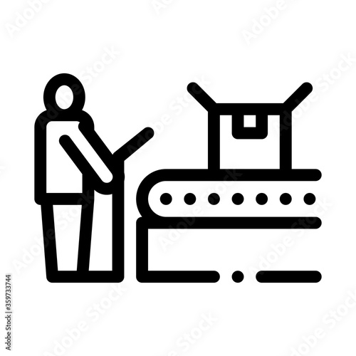 juice packaging conveyor icon vector. juice packaging conveyor sign. isolated contour symbol illustration