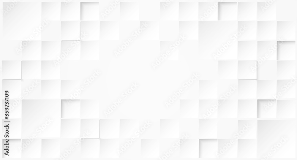 Abstract. Embossed paper square white Background ,light and shadow .Vector. - obrazy, fototapety, plakaty 
