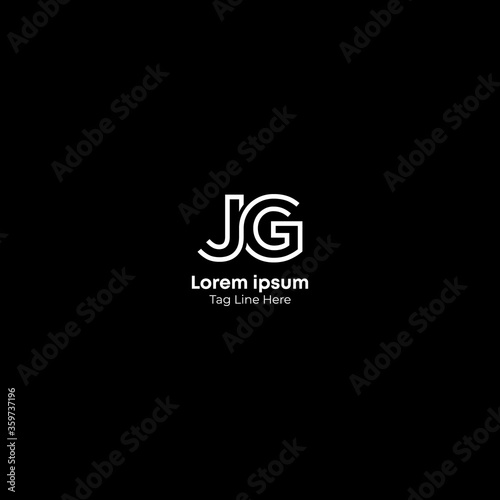Creative initial letter JG logo icon design template elements