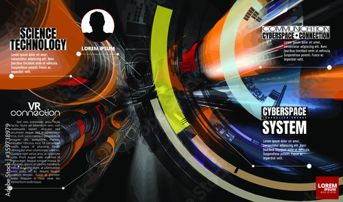 Abstract technology concept background ready for presentation, vector 3D illustration