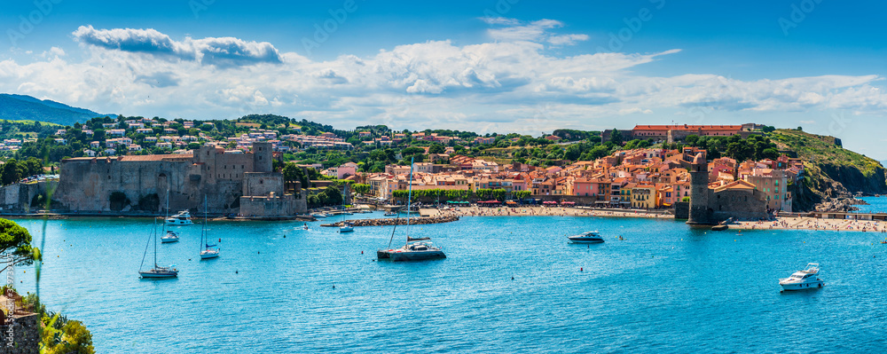 Panorama of Collioure in the south of France