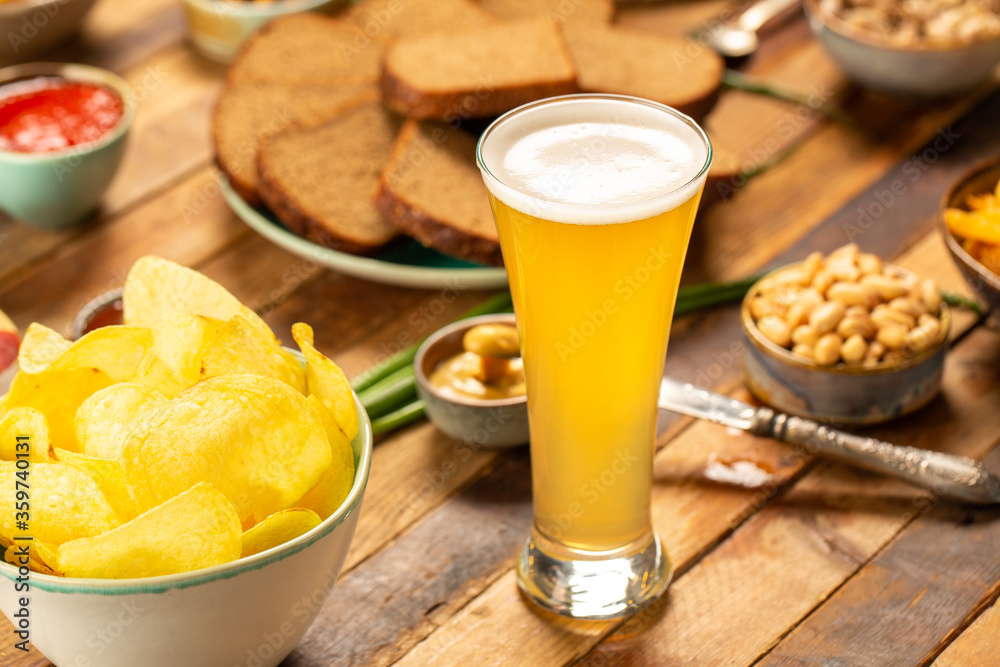 Cold beer in glasses 